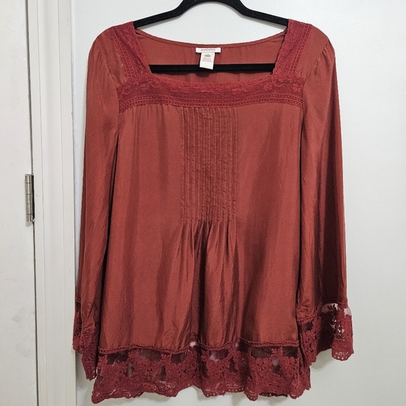 Sundance Silk Long Sleeve Blouse Medium - Picture 2 of 6